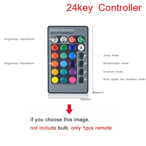 Controller E27 E14 светодиодный 16 Цвет Изменение RGB магический светильник лампа 85-265V 110V 120V 220V RGB светодиодный светильник Точечный светильник+ ИК-пульт дистанционного управления Управление - Испускаемый цвет: Controller