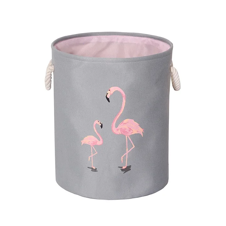 Flamingo Муслиновая детская кроватка висячая сумка для хранения кроватки 35*40cmToy подгузник карман для кроватки постельные принадлежности симпатичное детское хранилище для игрушек холст - Цвет: Flamingo