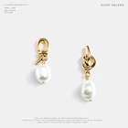 Асимметричные серьги из серебра S925 пробы с бусинами для женщин, серьги в стиле барокко с пресноводным жемчугом, ювелирные изделия