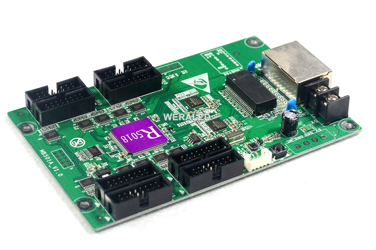 Светодиодный рекламный дисплей Huidu полноцветный HD-R5018 rgb-приемная карта 8xHub75E порты, работа с HD-C15C C35C A3 A6 A60X HD-T901