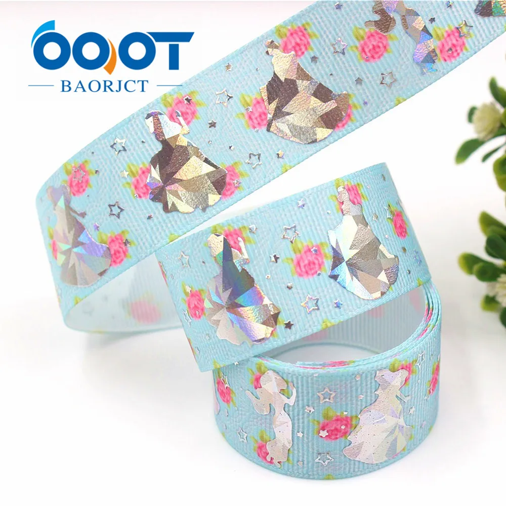 OOOT BAORJCT G-18609-413 25 мм 10 ярдов Лазерная Серебряная мультяшная любовь печатная