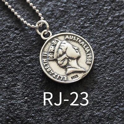 RJ-23 925 Серебряная монета ожерелье Чокер-колье Золотая подвеска шарм минимализм ювелирные изделия Винтаж Бохо Bijoux Femme колье ожерелье для женщин - Окраска металла: RJ-23