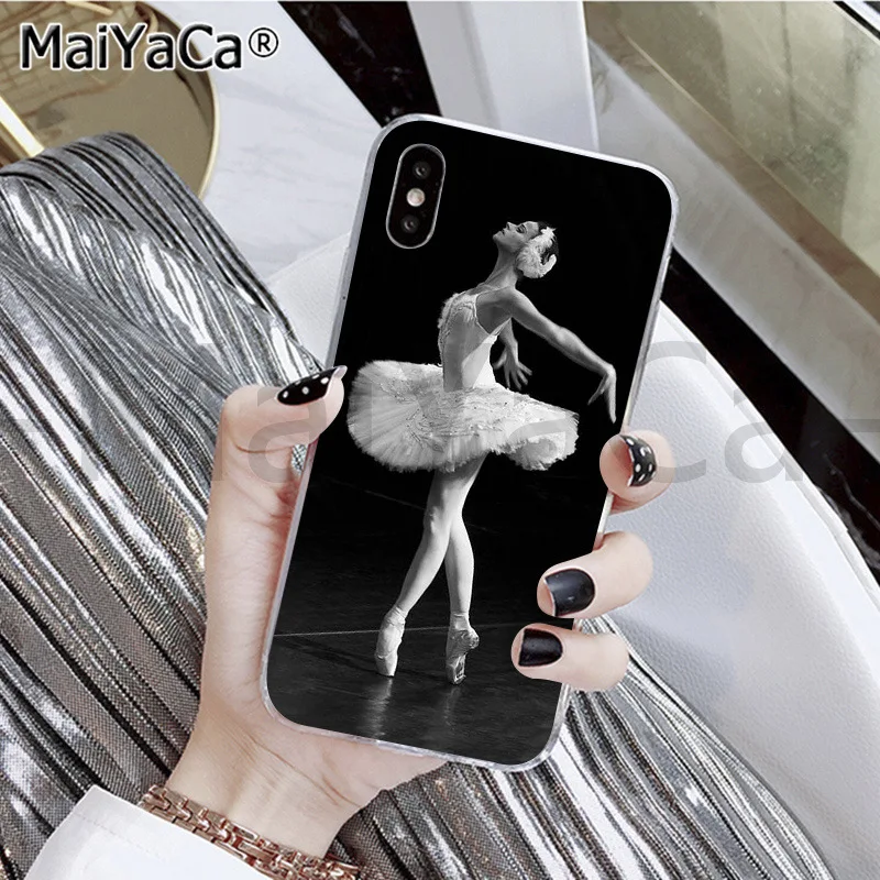 MaiYaCa балерина девушка танцы черный ТПУ чехол для телефона iphone 11 pro 6S 6plus 7plus 8 8Plus X Xs MAX 5S XR