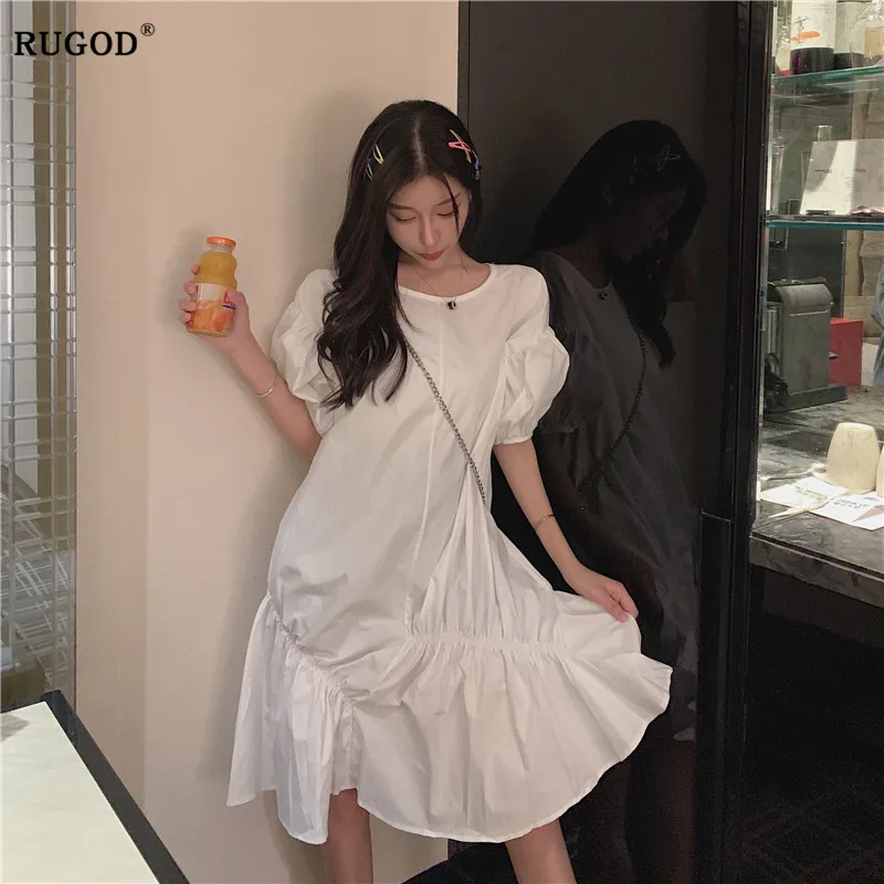 Женское платье с круглым вырезом свободного покроя|Женские платья| |