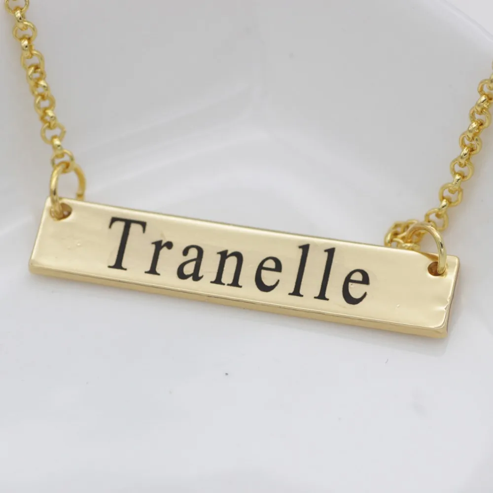 Модное квадратное золотое ожерелье с подвеской любые слова могут быть сделаны на