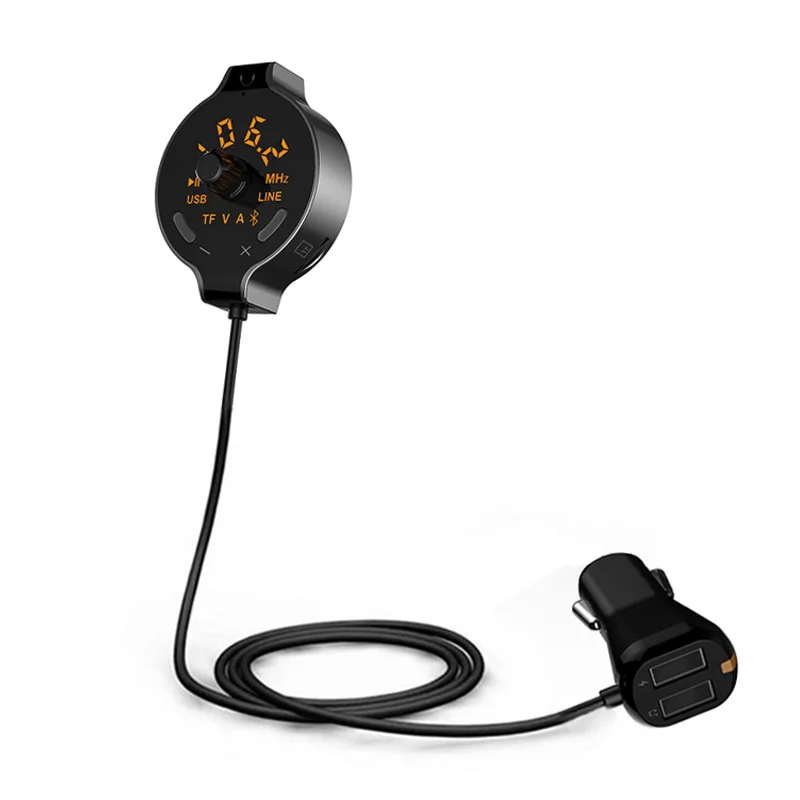 JaJaBor Bluetooth автомобильный комплект громкой связи fm-передатчик аудио музыкальный приемник AUX Выход двойной USB Автомобильное зарядное устройство Поддержка TF карты/U диск - Название цвета: Black and Silver