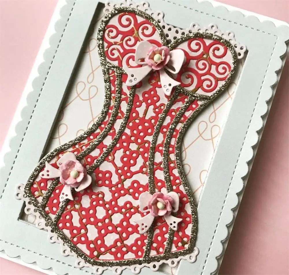 KSCRAFT маленький размер милый корсет металлические штампы трафареты для сделай сам