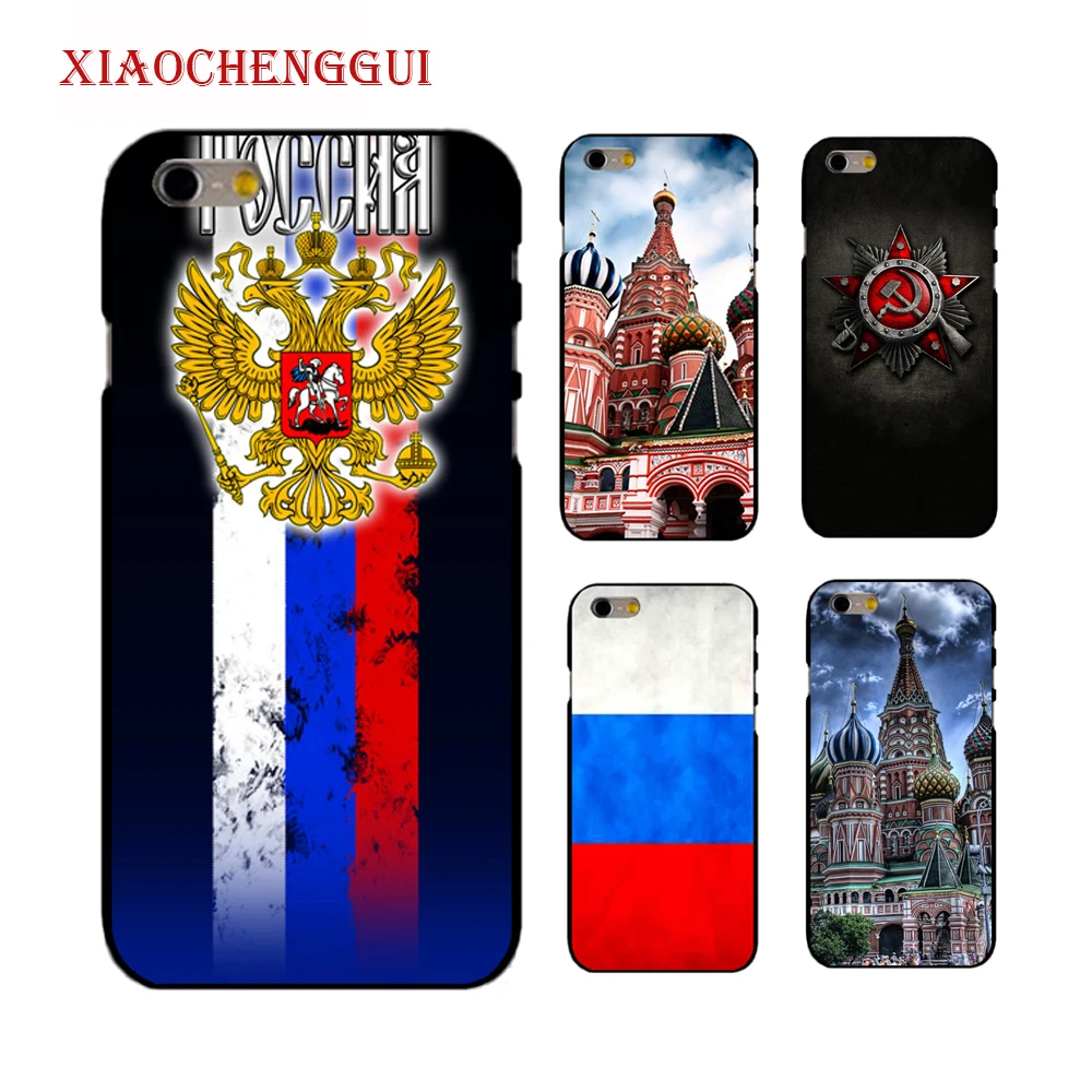 Жесткие чехлы для телефонов с российским флагом/государственной