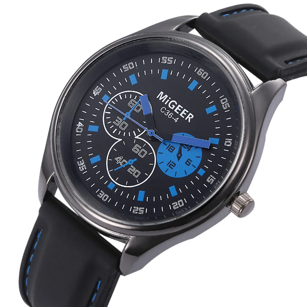 Классические деловые мужские часы брендовые роскошные черные силиконовые пояса