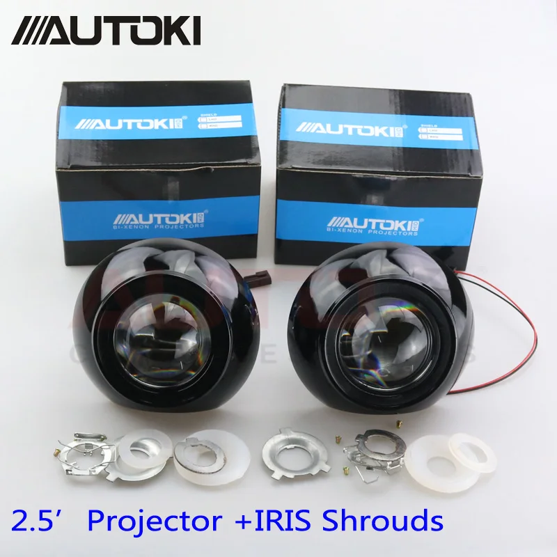 Мини фары HID Биксеноновые 2 5 дюйма H1 H4 H7|iris shroud|projector headlightprojector headlight lens |