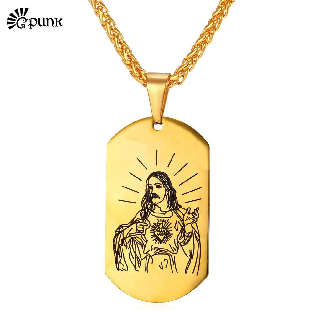 Ожерелье с подвеской в стиле G панк-рок изображением Иисуса собака ожерелье