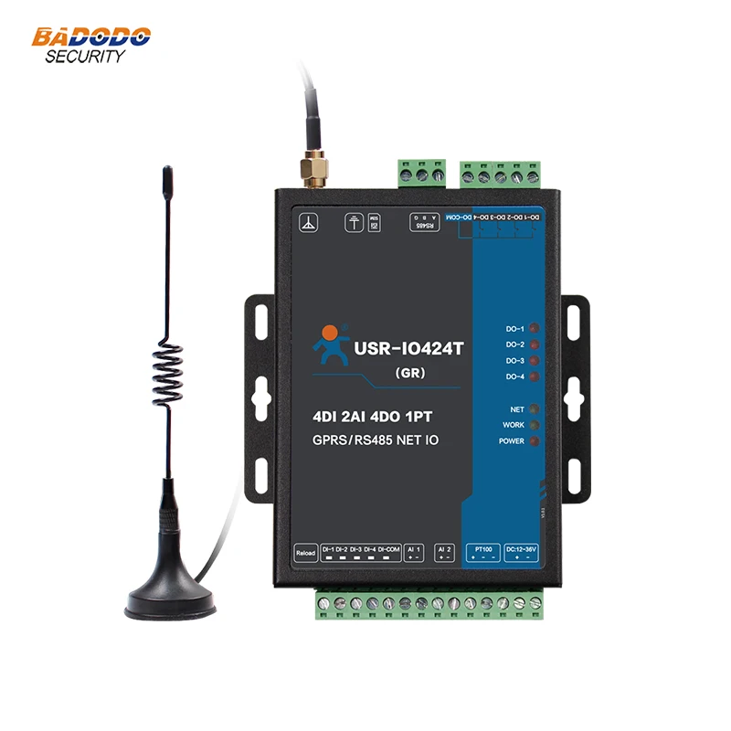 4way сети IO контроллер GPRS GSM Температура обнаружения Modbus USR-IO424T-GR USR-IO424T-EWR TCP/RTU поддерживает 4 DI/4 DO/2AI/1PT