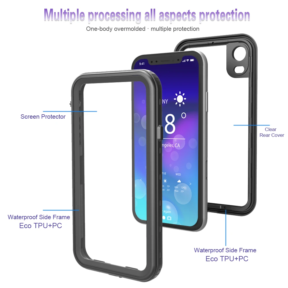 Для iphone XR Redpepper водонепроницаемый IP68 Подводный 2 м жизни водонепроницаемый противоударный жесткий водонепроницаемый чехол для iphone XR