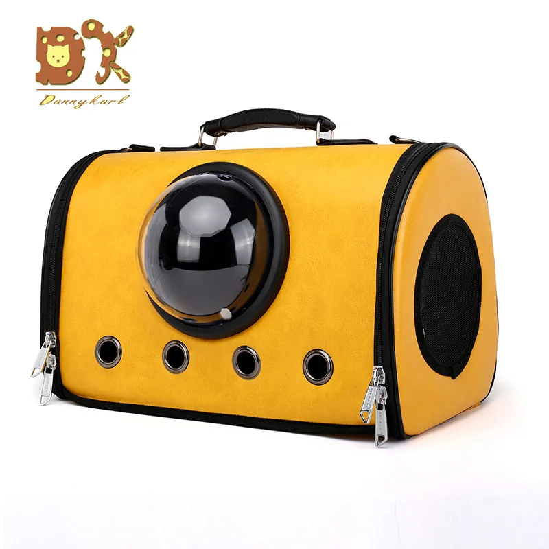 yellow DannyKarl Дорожный Чехол для переноски для домашних животных, сумка для переноски, удобное пространство, капсула, переносная сумка для кошек, дышащая сумка для собак, однотонный ремень, переноска - Цвет: yellow