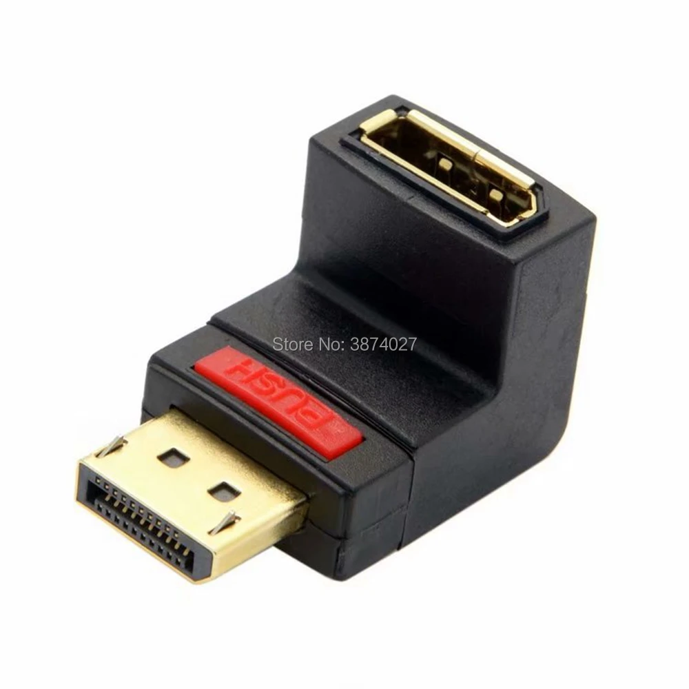 DisplayPortPUP &amp вниз Угловой 90 градусов папа к женскому Удлинительный адаптер для PC