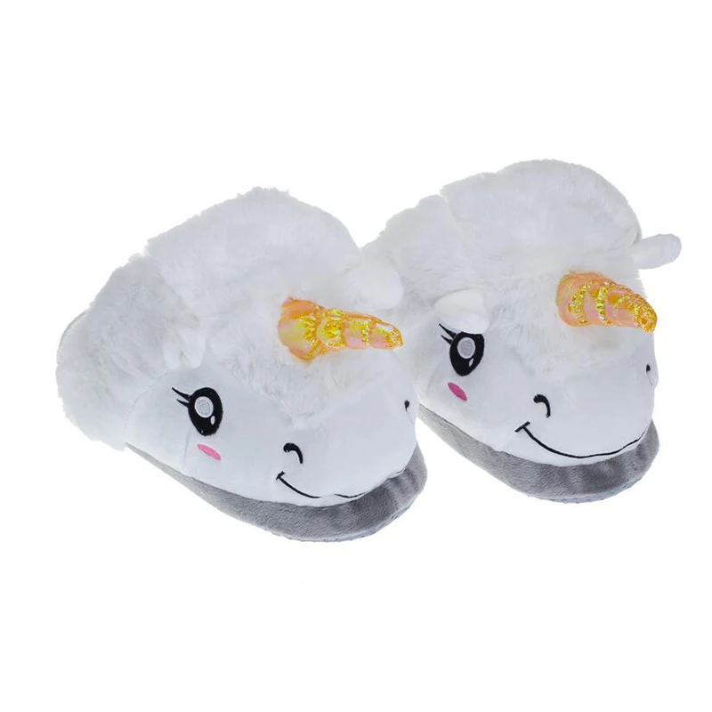 Плюшевые веерные домашние тапочки из хлопка белые утепленные рождественские