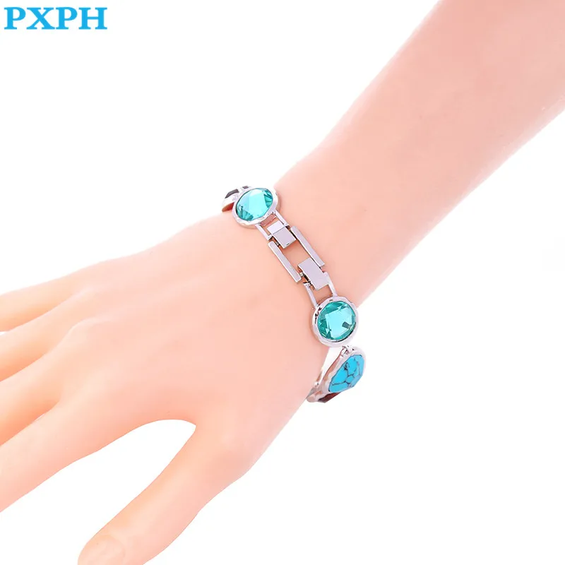 Роскошные ретро капли воды синий камень браслет для Для женщин B451|bracelets for|crystal