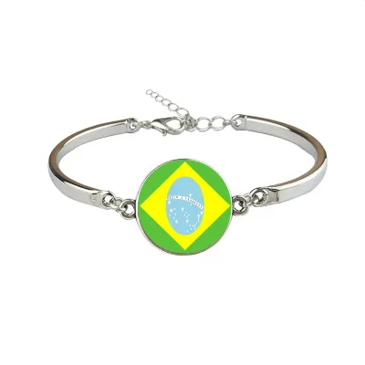 

New Brazil Flag Bangles Country Brazil Flag Bracelets Jewellery