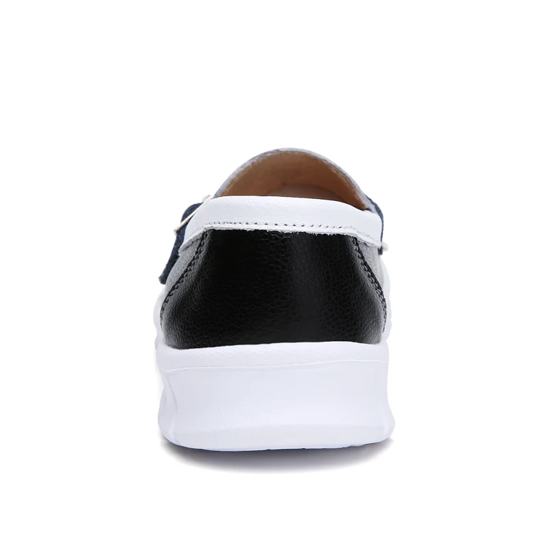 Кожаные повседневные туфли женские лоферы на плоской подошве дышащие летние