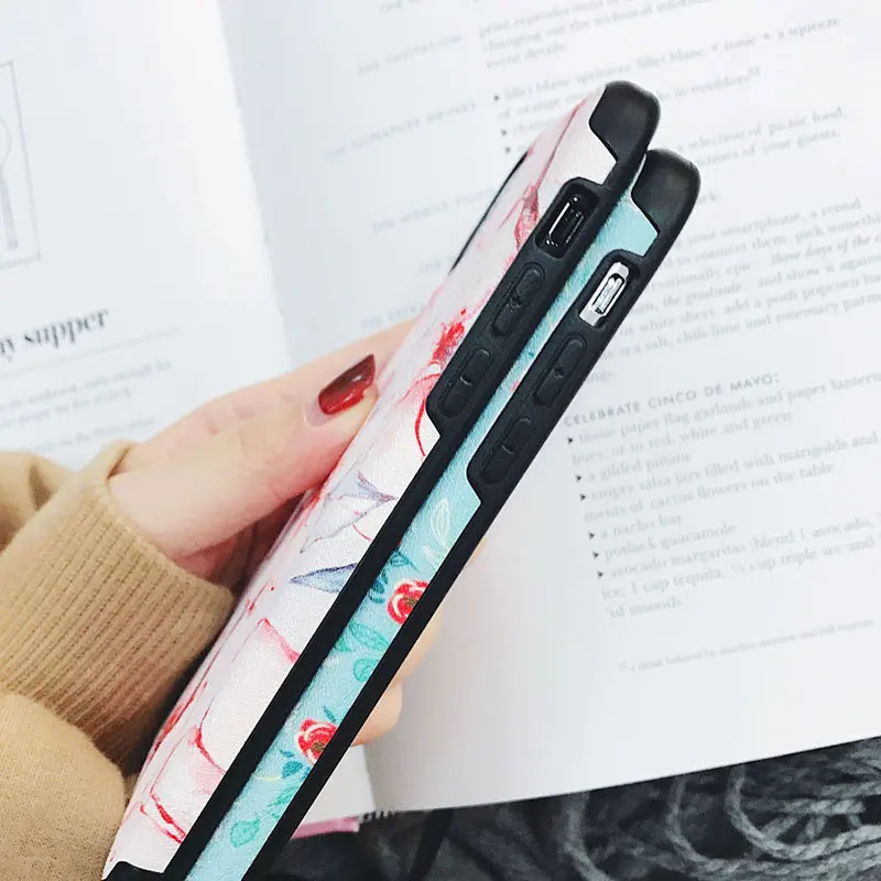 Boucho Fresh Girly Floral Case For iPhone X Cover Silicone Shell Soft TPU 6 6S 7 Plus 8 Fashion Matte |