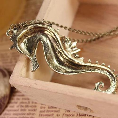 Unisex Fashion Cute Ocean Animal Seahorse Pendant Sweater Chain Long Necklace | Украшения и аксессуары