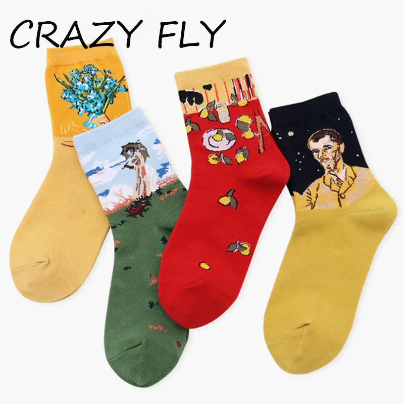 Магазин Crazy Fly 2019 осень-зима Мода хлопок Для мужчин/Для женщин масляная краска