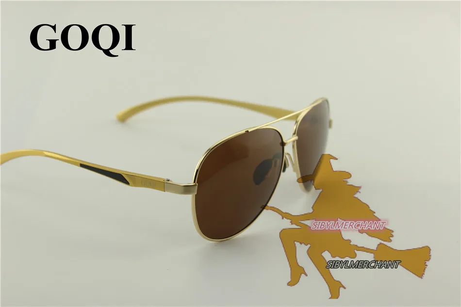 GOQI стиль мужские Gafas, оправа из металлического сплава поляризационные винтажные овальные очки, дикое покрытие цветные мужские солнцезащитные очки