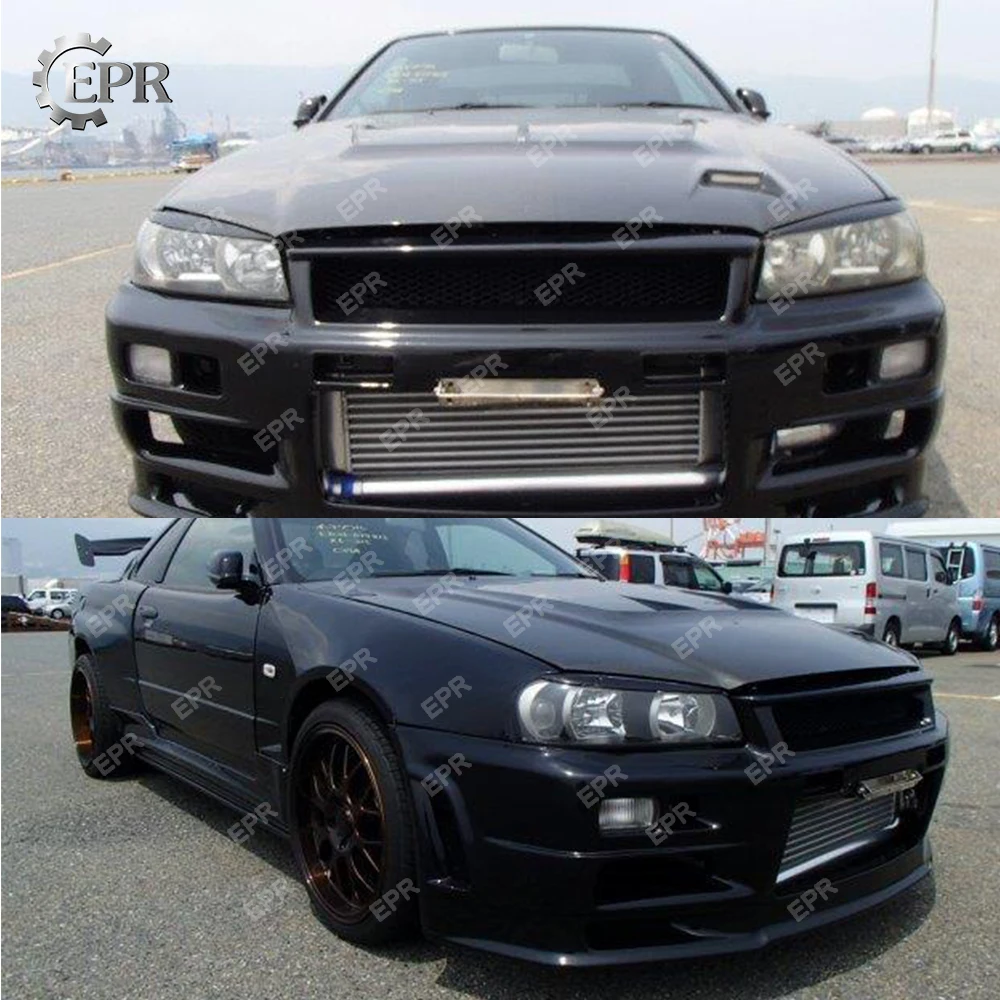 Для Nissan Skyline R34 GTR Набор для бровей из углеродного волокна (пара) автонастройка