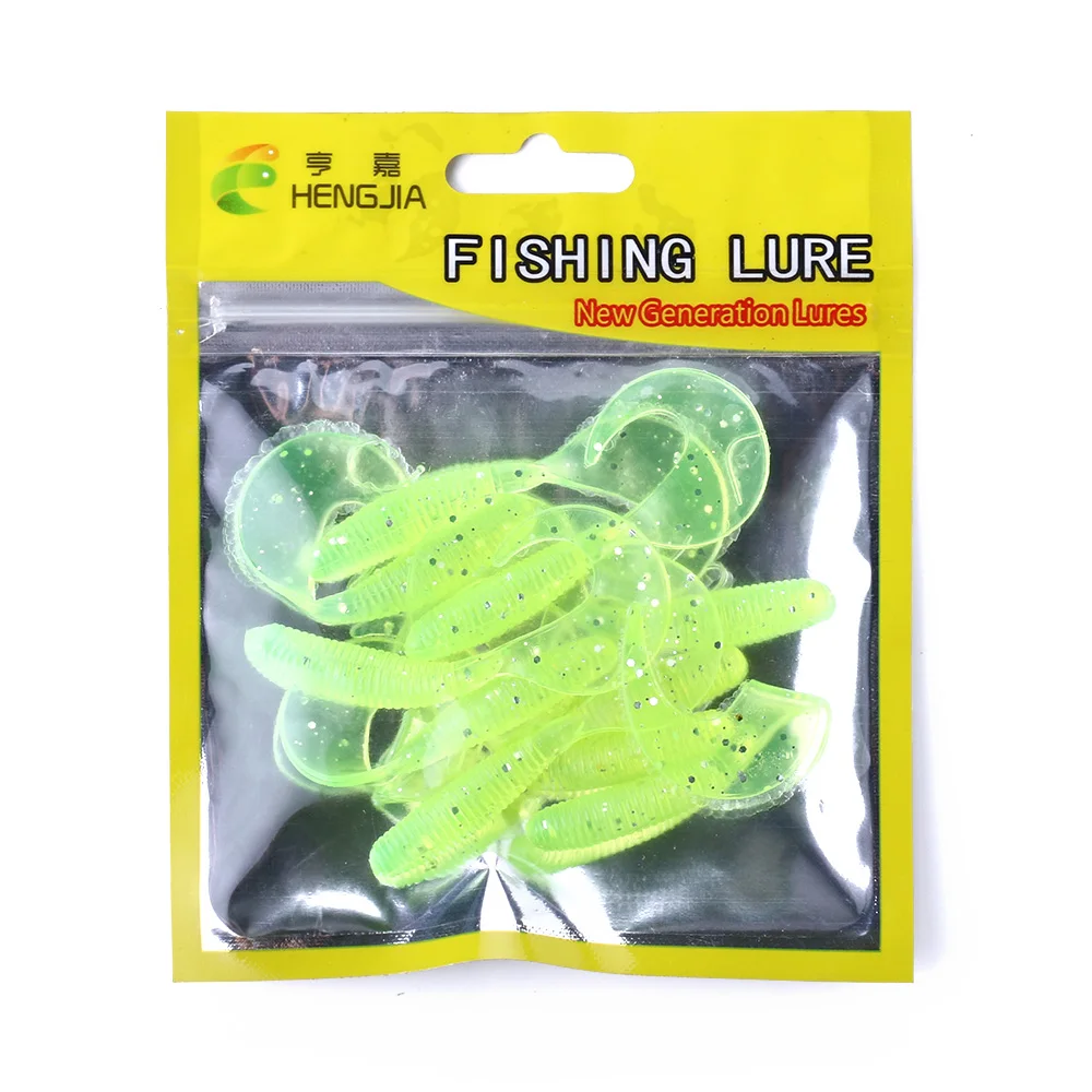 

HENGJIA 10pcs 6.5cm/2g Isca Artificial Rubber Plastic Soft Insect Fishing Lures Lifelike Tail Carp Fishing Pesca Fishing Tackle