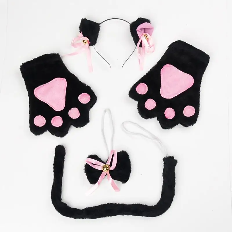 Каваи милый Neko Cat Girl котенок кошка подружка косплей аниме перчатки с ушками набор