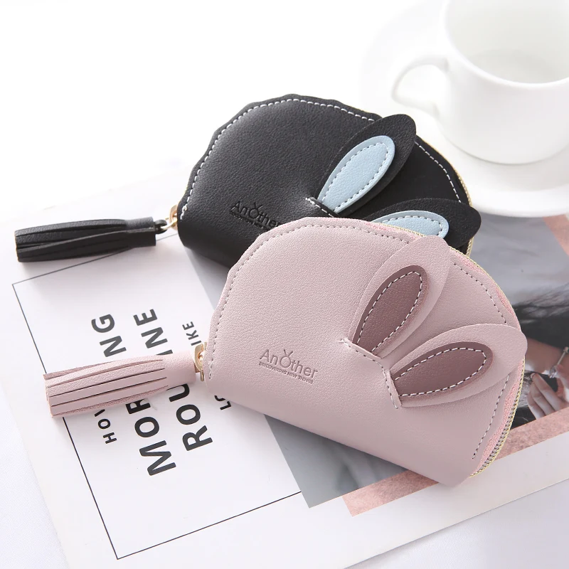 JANE'S кожаный милый мультфильм кролик уши кисточкой леди для женщин 11 слотов бизнес держатель для карт чехол сумка Кредитные ID водительские права бумажник