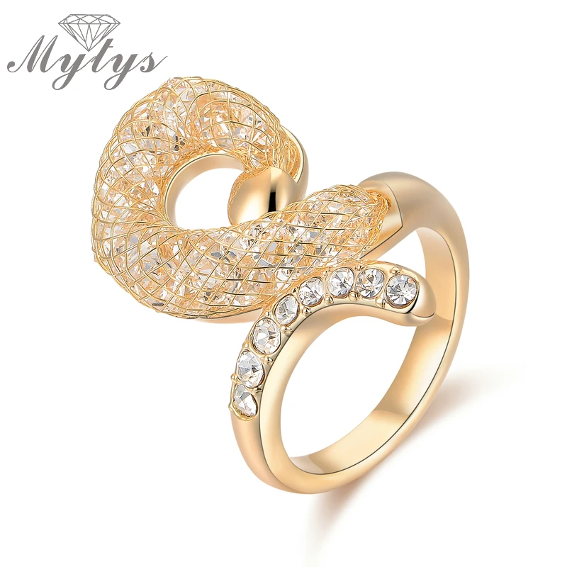 Фото Mytys новые модные кольца геометрические крученые проволочные сетчатые