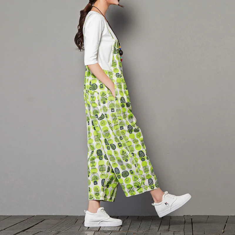 Женский комбинезон до щиколотки Свободный Повседневный с принтом|women casual pants|pants