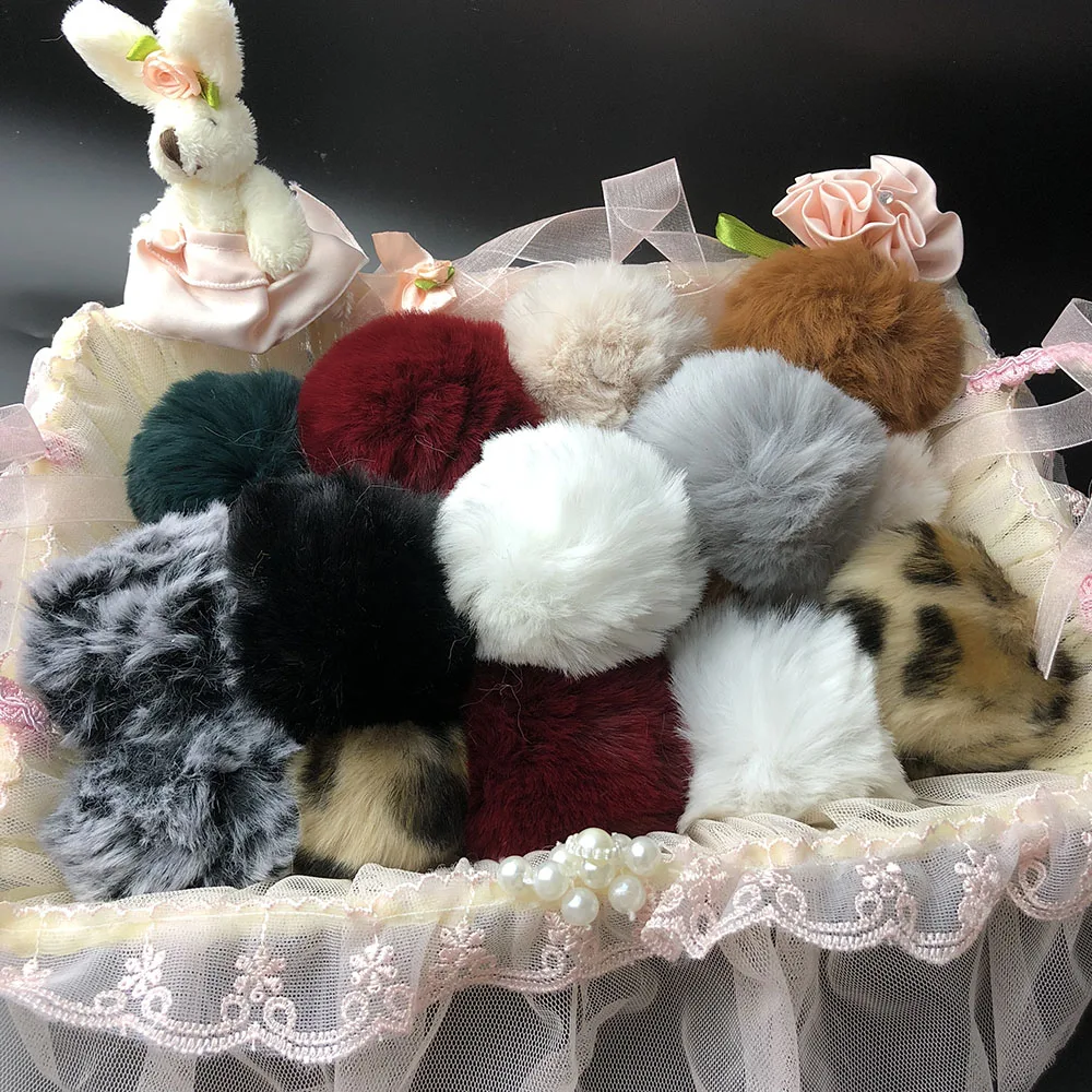 7-8 см меховой шар микс, 2 шт./лот, высокая иммитация настоящего кролика, лисы, норки мех diy украшения erring сумка брелок