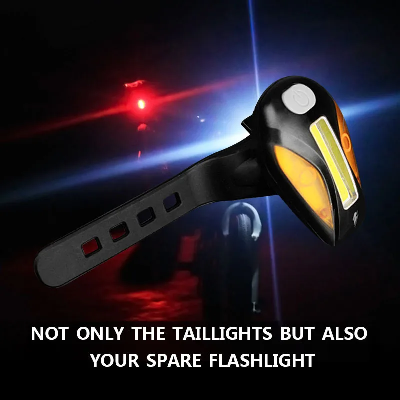 Горячий велосипедный задний фонарь 5 режимов вспышки USB зарядка предупреждающие