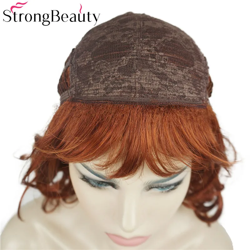 StrongBeauty длинные вьющиеся бордовые парики женские синтетические светлые волосы