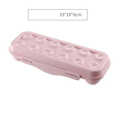 12 grid Pink Лоток для яиц, держатель для яиц, коробка для хранения яиц, холодильник, контейнер для хранения, кухонные аксессуары K1026 A - Цвет: 12 grid Pink