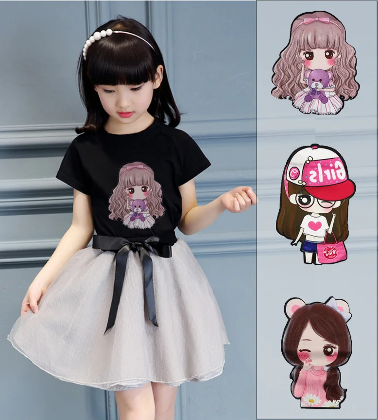 Наклейки для девочек с диким принтом одежда детей сумка наклейки отверстиями