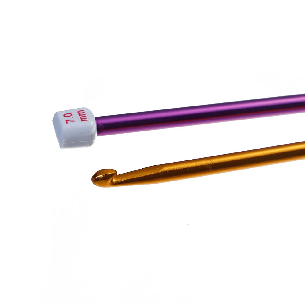 11 шт./компл. 2 8 мм красочные Алюминиевые крючки для вязания крючком набор игл