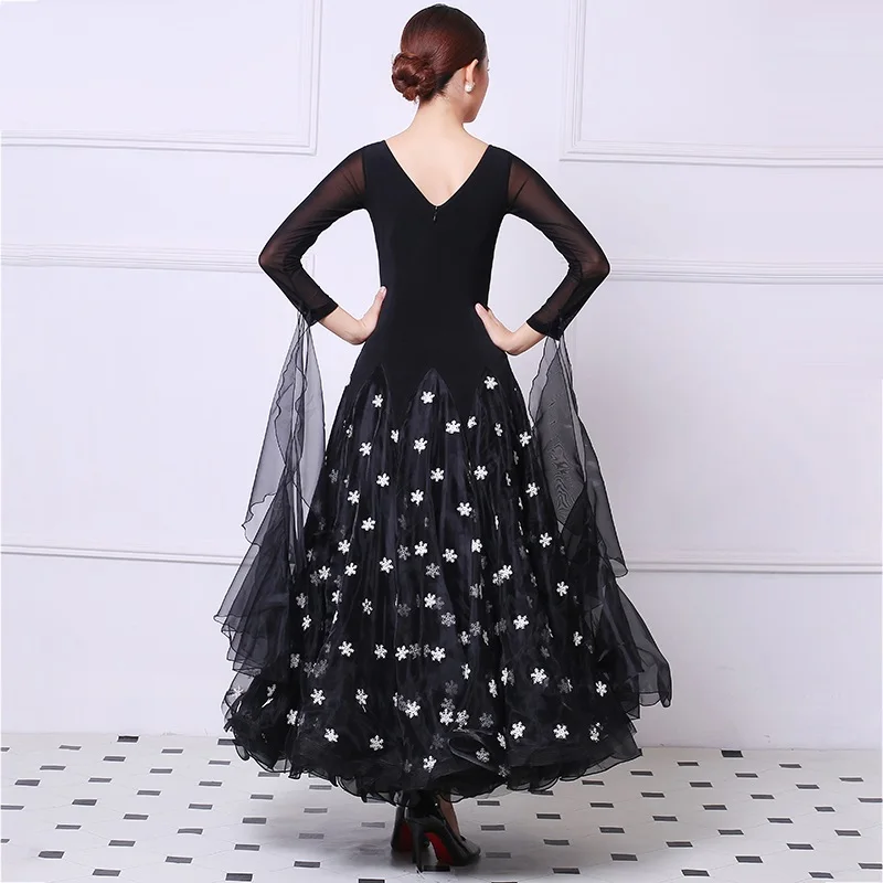 Платье для бальных танцев с цветами стандартные платья конкурса одежда платье