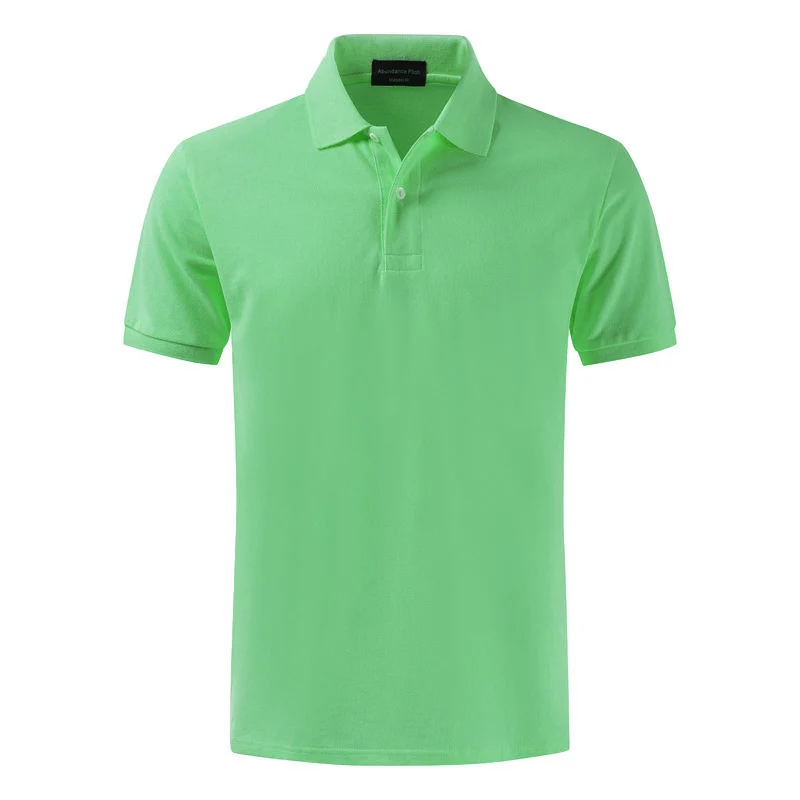 Green Большие размеры, XS-4XL, высокое качество, лето, мужские рубашки поло с коротким рукавом, хлопок, одноцветные, повседневные, с отворотом, футболки, мужские топы - Цвет: Green