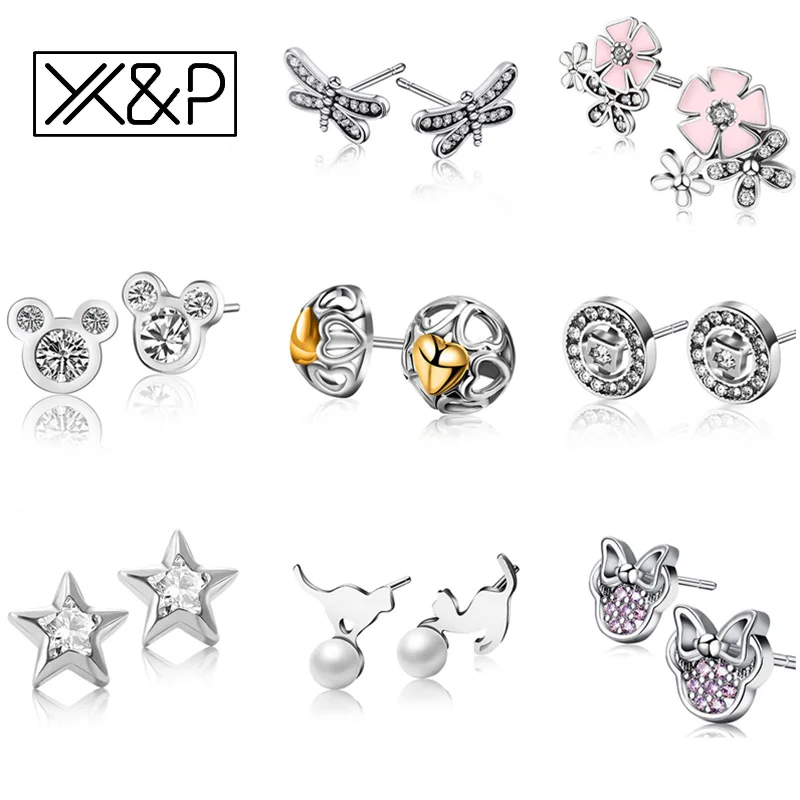X & P маленький серебряный Кристаллические серьги для Для женщин 2018 современный