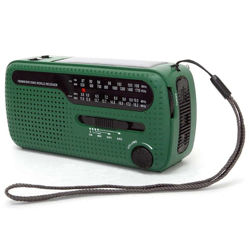 AABB De13 портативный Fm Am радио Солнечный Аварийный мировой приемник ручной Кривошип