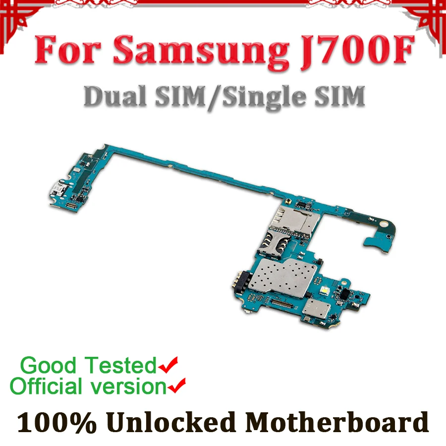 Полностью разблокированная материнская плата для samsung Galaxy J7 J700F материнская плата с двумя sim-картами/одной sim-картой с системой Android