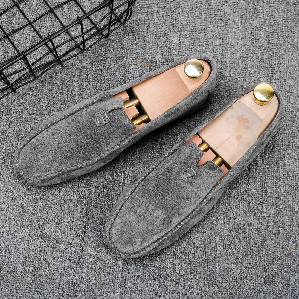 Однотонные мужские туфли на плоской подошве летние туфли-лодочки модные