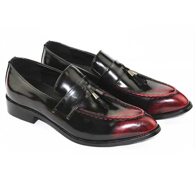 Модные мужские туфли Movechain в британском стиле с острым носком и бахромой