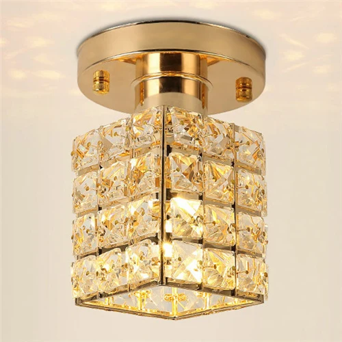 style E gold Современный простой светодиодный потолочный светильник скандинавский роскошный хрустальный абажур E27 потолочный светильник для гостиной фойе Ресторан Бар кофе - Цвет корпуса: style E gold