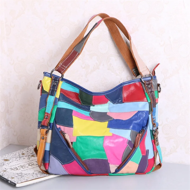 Caerlif топ ручка сумки Для женщин кожа Сумки плеча Crossbody Bolsas Красочные Женская сумка
