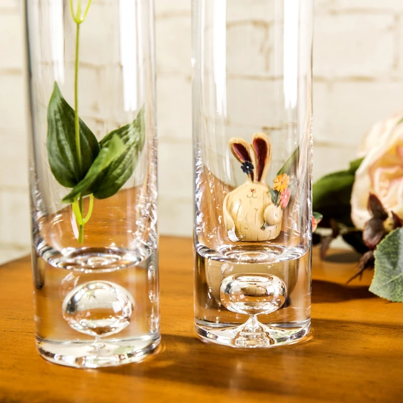 Прямой прозрачный стеклянный вазы NewBottle с эффектом пузырьков гидропонная для