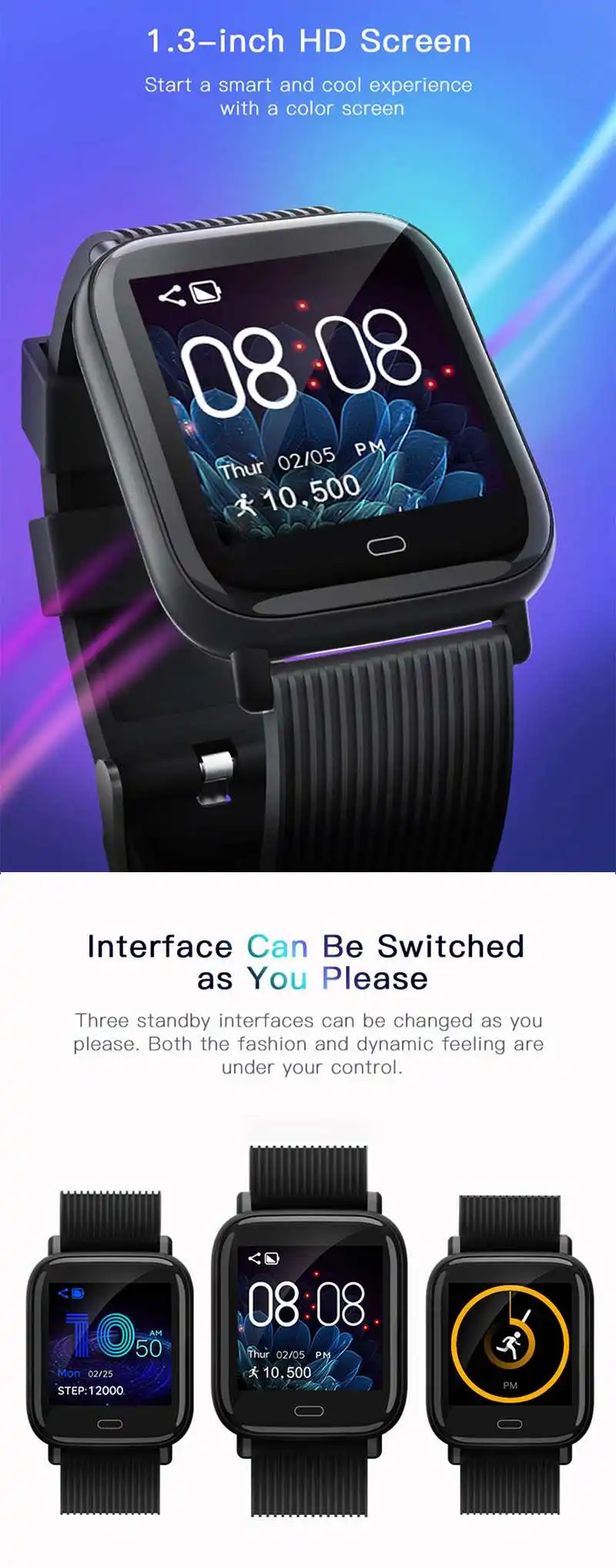Bakeey G20 1,3 'цветной браслет Sreen Smartwatch Браслет IP67 Водонепроницаемый HR кровяное давление кислородный монитор BT 5,0 ремешок для часов